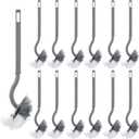 12 Pcs Toilet Brush Bulk Small Toilet Bowl Without Holder Bulk Handle Curved Brush Hanging Under Rim Household Cleaning for Bathroom Cleaning(Gray)