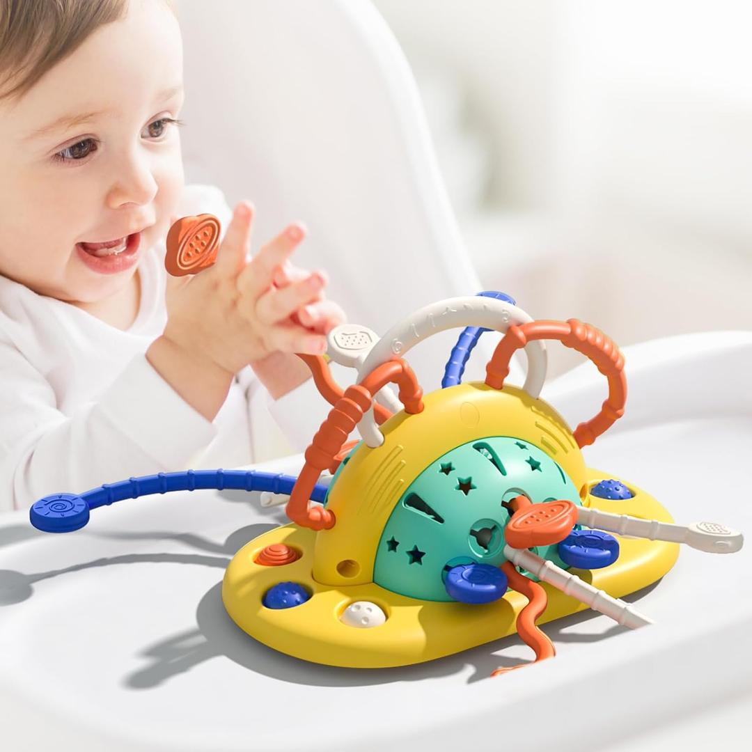 VoMii High Chair Toys with Suction Cup, Montessori Sensory Toys for 1 Year Old Fine Motor Skills,Food Grade Silicone Activity Gift for Baby Infant Toddlers
