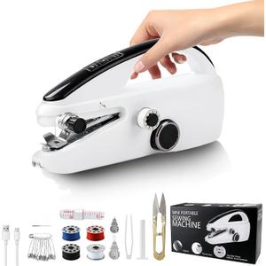 Handheld Sewing Machine, Mini Hand Held Sewing Machine for Beginners, Hand Sewing Machine for Clothes Fabrics Repair Home DIY, Portable Hand Stitching Machine