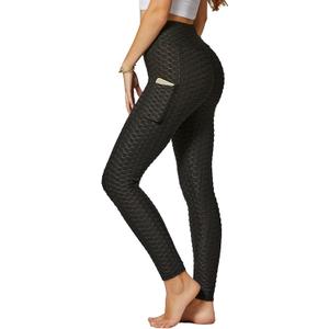 Conceited Scrunch Butt Leggings for Women - Anti Cellulite Textured - Tummy Control - Regular and Plus Size (XX-Large-3X-Large, Black With Pockets)