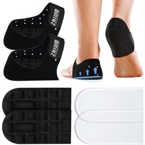 Adjustable Heel Cups for Heel Pain Relief, Heel Spur Relief Products, Provide Supportive and Cushioning Gel Heel Pads Cushion for Plantar Fasciitis Relief Achilles Tendonitis (L - Women's 9.5-13 | Men's 8.5-14, Black)
