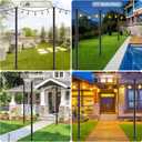 10 Pack String Light Poles,Metal Poles for Hanging Outdoor Light Strings,10 Pack 10 FT Light Poles Stand for Outside Garden,Patio,Wedding,Backyard,Deck,Party