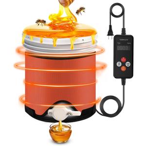 Honey Heater with Bottom Heat, Adjustable Thermostat & Timer, 5 Gal Pail Warmer for Decrystallization, IPX4 Waterproof, Fit for Bucket with Gate Valve