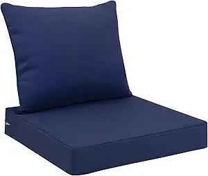 Favoyard Outdoor Seat Cushion Set 24 x 24 Inch Waterproof & Fade Resistant Patio Furniture Cushions with Removable Cover, Handle and Adjustable Straps for Chair Sofa Couch