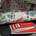 American Mahjong Set with 3-Piece Floral Mahjong Bag Set, 17.3in
