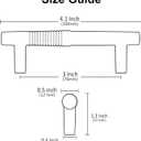 Alzassbg 6 Pack Matt Black Cabinet Pulls, 3 Inch(76mm) Hole Centers Cabinet Handles T Bar Kitchen Hardware for Cabinets and Drawers AL3108MB