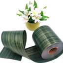 Green Ti Leaf Ribbon 4" x 50 Yard Poly Floral Craft Decoration Satin Waterproof Ribbon for Indoor Outdoor Wrap Florist, Holiday Decorating, Wedding Bouquet, Art Crafts etc