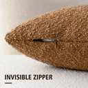 Foindtower Textured Boucle Throw Pillow Covers Accent Solid Pillow Cases Cozy Soft Decorative Couch Cushion Case for Chair Sofa Bedroom Living Room Home Decor, 20 x 20 Inch,Tobacco