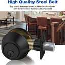 BESTTEN 2 Pack Single Cylinder Deadbolt, Keyed Alike Dead Bolt Entry Door Lock, Thumb Turn Inside, for Exterior Front Doors, Matte Black