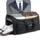Hanke Carry on Garment Bags for Travel,Convertible Duffle Bag Luggage Bag Weekend Bag with Shoe Compartment,2 in 1 Hanging Suitcase Suit Bag for Men Women,Black