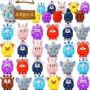 48 Pcs Party Favors for Kids, 3D Animal Pop Fidget Toys Bulk, Sensory Bath Suction Toys for Toddlers, Carnival Treasure Classroom Prizes Box Toys, Fidget Stocking Stuffers Birthday Party Gifts