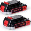 2Packs 3.0Ah Battery Compatible with Black and Decker 20v Max Lithium Battery 3000mAh LBXR20 LB20 LBX20 LBXR2040 LB2X4020-OPE LBXR20B-2