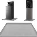 Water Cooler Mat, 24x16x0.8 Inch Non-Slip Thick Under Water Dispenser Silicone Mat With Raised Edges, Leak-Proof Air Conditioner Drip Pan For Carpet Floor Protection, Grey 