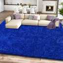 Blue Shag Area Rug for Bedroom, 4x6 Fluffy Shaggy Rugs for Living Room Boys Kids Nursery, Ultra Soft Comfy, Modern Fuzzy Plush Carpet for Girls Teen Dorm Indoor Home Decor, Upgrade Non-Slip