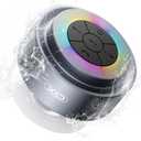 2 x Bluetooth Shower Speaker,XO Portable Shower Speakers IP67 Waterproof with Suction Cup,Built-in Mic and Dynamic LED Lights,Handsfree Wireless Speaker for Bathroom, Party, Beach