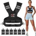 Adjustable Weighted Vest for Men Women, 11-20lb Vest with 6 Ironsand Weights, Body Weight Vest with Reflective Strip for Running, Walking, Strength Training, Workouts