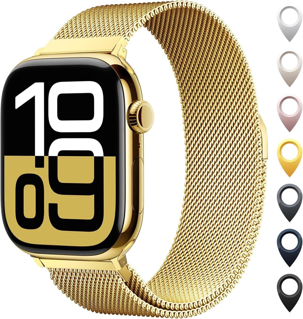 Original Stainless Steel Mesh Loop Compatible with Apple Watch 38mm 40mm 41mm 42mm 44mm 45mm 46mm 49mm Women Men, Magnetic Clasp Replacement for iWatch Bands Series 11 10 9 8 7 6 5 4 Ultra SE 3 2 1