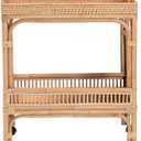 Bali & pari Lombok Modern Bohemian Natural Rattan 2-Tier Wine Cart