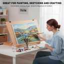 Tabletop Easel for Painting, 24.88"x17.28" Extra Large Adjustable Beechwood Drawing Board, Art Easel for Painting Sketching and Display Stand, Ideal for Diamond Art