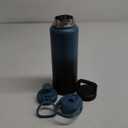 40oz Insulated Water Bottle with Straw, Stainless Steel Metal Vacuum Water Flask, Large Thermal Water bottle with Leakproof 3 Lids for Travel, Camping, Gym Sports Indigo Black