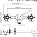 Wall Mount Tub Filler,Two Cross Handle Bathtub Faucet,Extra Long Spout Reach with High Water Flow,Brass Rough in Valve Included,Nickel Brushed