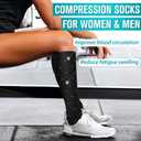 BLUEENJOY Copper Compression Socks for Women & Men (6 pairs) - Best Support for Nurses, Running, Hiking, Recovery, L-XL