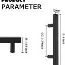 Probrico Cabinet Handles-Pack of 30 Black 3-3/4inch (96mm) Hole Centers Square T Bar Kitchen Cabinet Handles Drawer Pulls for Kitchen Furniture Hardware