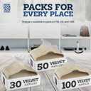 Zober Velvet Hangers 50 Pack - Ivory for Coats, Pants & Dress Clothes - Non Slip w/ 360 Degree Swivel, Holds up to 10 lbs - Strong Felt Hangers for Clothing