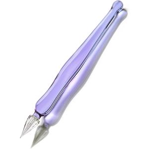 Handmade Glass Dip Pen Crystal Calligraphy Pen Signature Dipped Pen for Artist,Writing Drawing Decoration (purple)