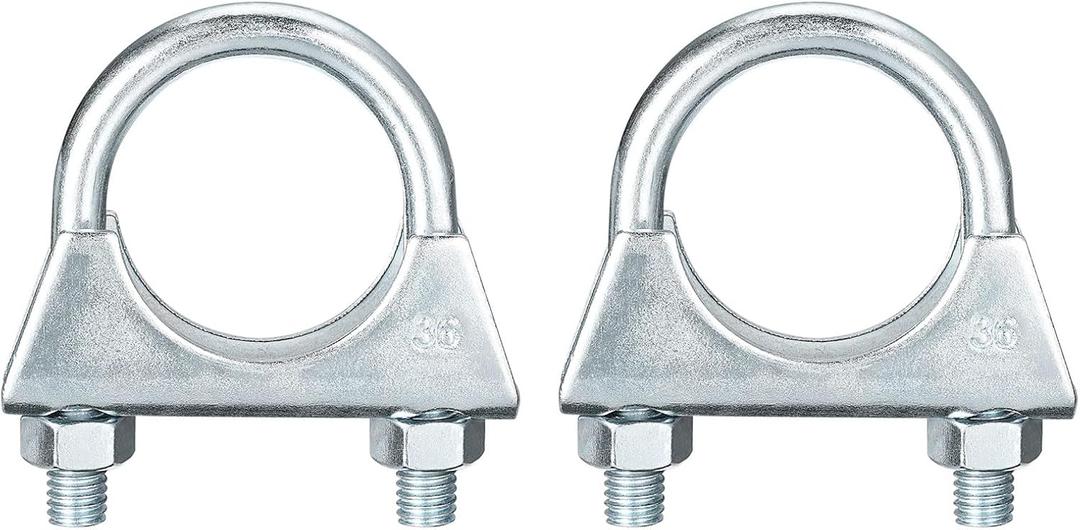 uxcell Muffler U-Bolt Clamps for 35mm(1-3/8") Diameter Exhaust Tail Pipe, 2pcs Exhaust U Clamp Saddle Type U-bolt Clamps