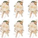 Faux Champagne Men Boutonnieres, Set of 6, for Groom Wedding