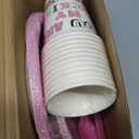 12 Set Galentine's Day Party Supplies Pink Happy Galentines Day Tableware Set Paper Plates and Cups Napkins Plastic Forks Spoons Knives for Valentine's Party Decorations