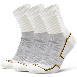 Socks Daze 3 Pack Quarter Thin Merino Wool Blend Running Socks Mens Womens Low Cut Light Cushion Ankle Walking Wool Socks (Small-Medium, 3 Pairs White)