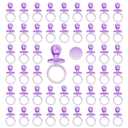 50 Pieces 2.75 Inch Baby Pacifier Baby Shower Plastic Pacifier for Baby Shower Pacifier, Baby Shower Gender Show Party Decoration DIY Baby Shower Birthday Party Gift (Purple)