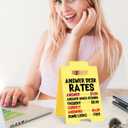 2 x Funny Office Decor Sign Answer Desk Rates Sign for Coworker Teammate Employee Boss Office Desk Cubicle Decor for Birthday Christmas 3.9 x 6.3 Inches Yellow