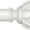 KAMANINA 1 Inch Extra Long Curtain Rod 140 to 195 Inches White Heavy Duty Curtain Rods for Windows 120 to 170 Inch, Adjustable Drapery Rods with Netted Texture Finials