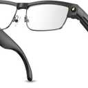 Smart Bluetooth Glasses with HD Camera 1080P Video Recording, AI Voice, ChatGPT, Open-Ear Audio, Music, Call, ANC Mic, Fashion Smart Sunglasses with Outdoor UV Protection, Wifi, Translation for Men Women