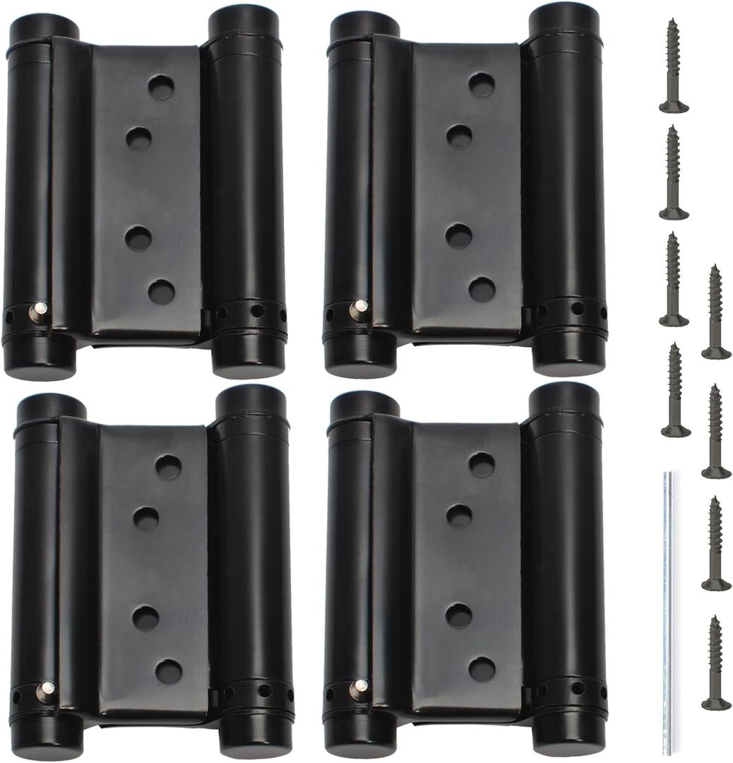 3" Double Action Spring Hinges, Self Closing Door Hinges for Saloon Cafe Pub Swinging Doors, 201 Stainless Steel, Including Pins and Screws, 4-Pack 3" Double Action Spring Hinges, Self Closing Door Hinges for Saloon Cafe Pub Swinging Doors, 201 Stainless Steel, Including Pins and Screws, 4-Pack