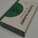 Electric Throw Heated Throw 50''x60'', Striped Flannel & Thicker Sherpa, 5 Heat Settings & 4 Hour Auto Off with FCC/ETL Certified, Overheat Protection & Machine Washable, Great Gift, White