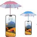Cell Phone Sun Shade Magnetic Phone Umbrella for Sun, Phone Stand for Sun Protection, Adjustable Sun Shade Shield for iPhone 2 Pick(Pink+blue)