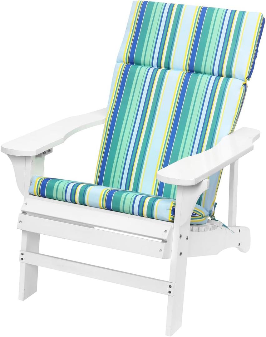 Adirondack Chair High Density Foam Cushions,High Back Outdoor Rocking Chair Cushion (Stripe)