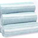 Belizzi Home Peshtemal Turkish Towel Cotton Chevron Beach Towels Oversized 36x71 Set of 6, Beach Towels for Adults, Soft Durable Absorbent Extra Large Bath Sheet Hammam Towel - Aqua Blue