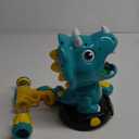 EagleStone Moveable Dinosaur Shooting Toys for Kids, Triceratops Dino Shooting Games with 2 Gun, 48 Balls, LCD Score Record, for Boys and Girls, Party Favor for Indoor and Outdoor (10b-green)