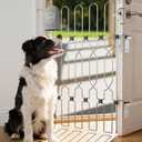 Snagle Paw Extra Tall Metal Retractable Door Barrier, 28.4" Wide 35" Tall Safety Dog Gate for Front Door,Easy Install Retractable Pet Gate for Recreational Vehicle,Doorways
