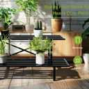 Zhongma 2 Tier Sturdy Metal Plant Stand Heavy Duty Plant Holder for Home Indoor and Outdoor, L35.43 x W17.5 x H14 inch, 440 LBS Capacity & Heavy Duty Construction.