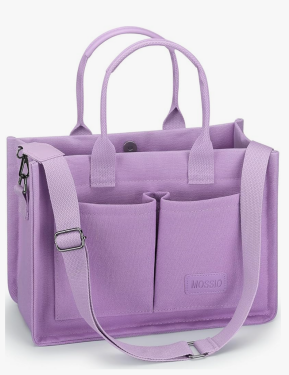 Mossio Large Canvas Tote Bag for Women with Pockets - Laptop Crossbody Work Tote Bag Everyday Bag Shoulder Purse Handbag