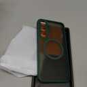 CANSHN Designed for Samsung Galaxy S25 Plus Case (2025) [Full Camera Protection] [Compatible with Magsafe] Translucent Matte Back Protective Phone Cover, Deep Green