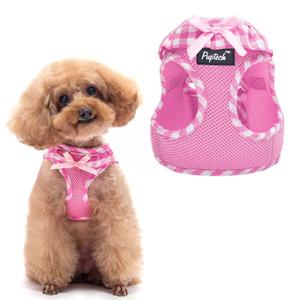 PUPTECK Dog Harness for Puppy and Small Sized Dogs, Step-in No Pull Soft Mesh Vest Harness for Cats Small Pets Walking, Pink, New S