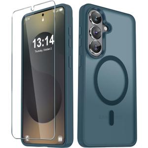 YENAPOON for Samsung Galaxy S26+ Plus Case, Matte Magnetic Phone Cover [with 1 Screen Protector] [Support for MagSafe] [Shockproof Military Grade Protection] Translucent Frosted Back, Lavender Gray