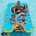ACOMUZI Inflatable Dock with Dog Ramp, Floating Dog Dock | 6" Thick Heavy-Duty Drop Stitch, Pet Friendly Portable Raft for Adults Pets Pool Beach Boat Lake Float , Easy Climbing, 10ft×6ft×6"